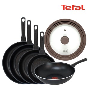 [Tefal] 테팔 Easy&amp;Comfort 티타늄코팅 프라이팬 6종 세트 (프20,24,28,30+멀티28+실리콘뚜껑M) (인덕션호환불가)